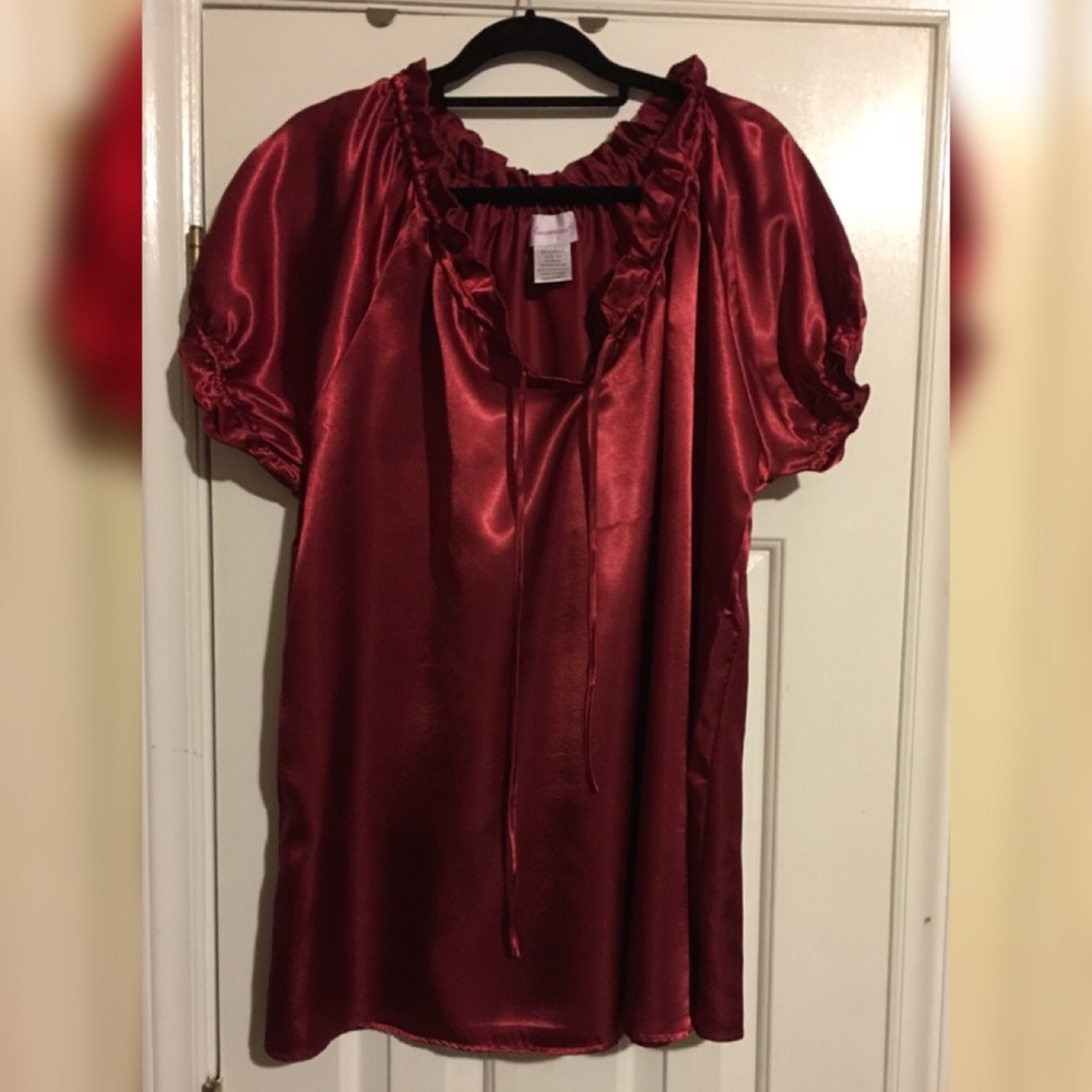 Amoureuse 2piece Wine color short sleeve sleepwear
